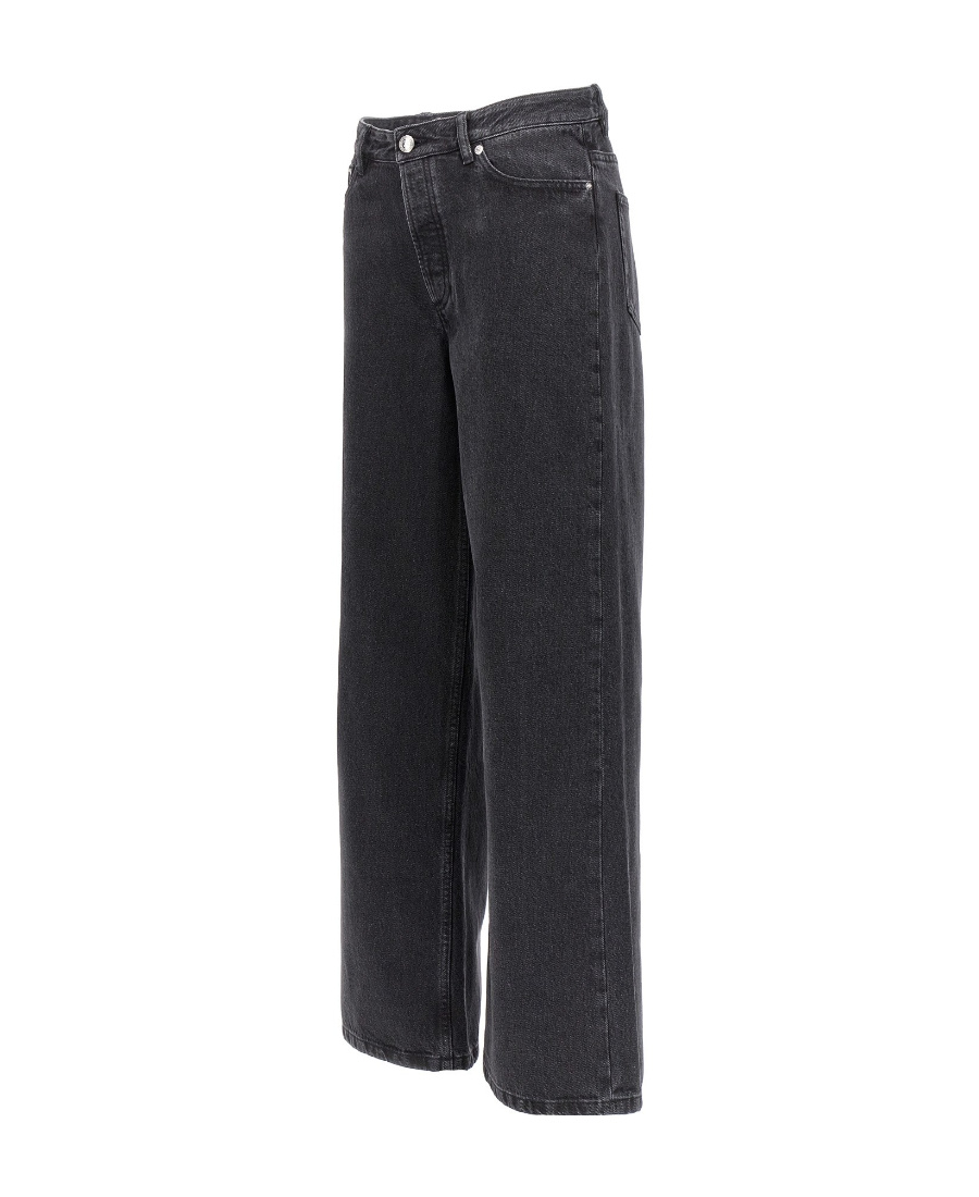 Apc A.p.c. High-waisted Wide-leg Jeans In Black