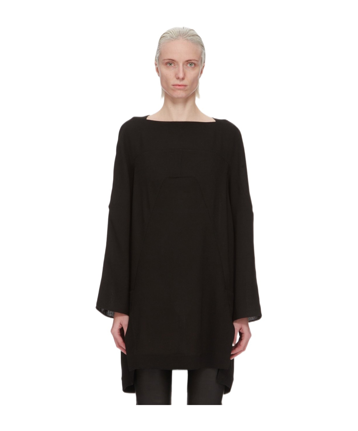 Rick Owens Phleg Mini Virgin Wool Blouse In Black