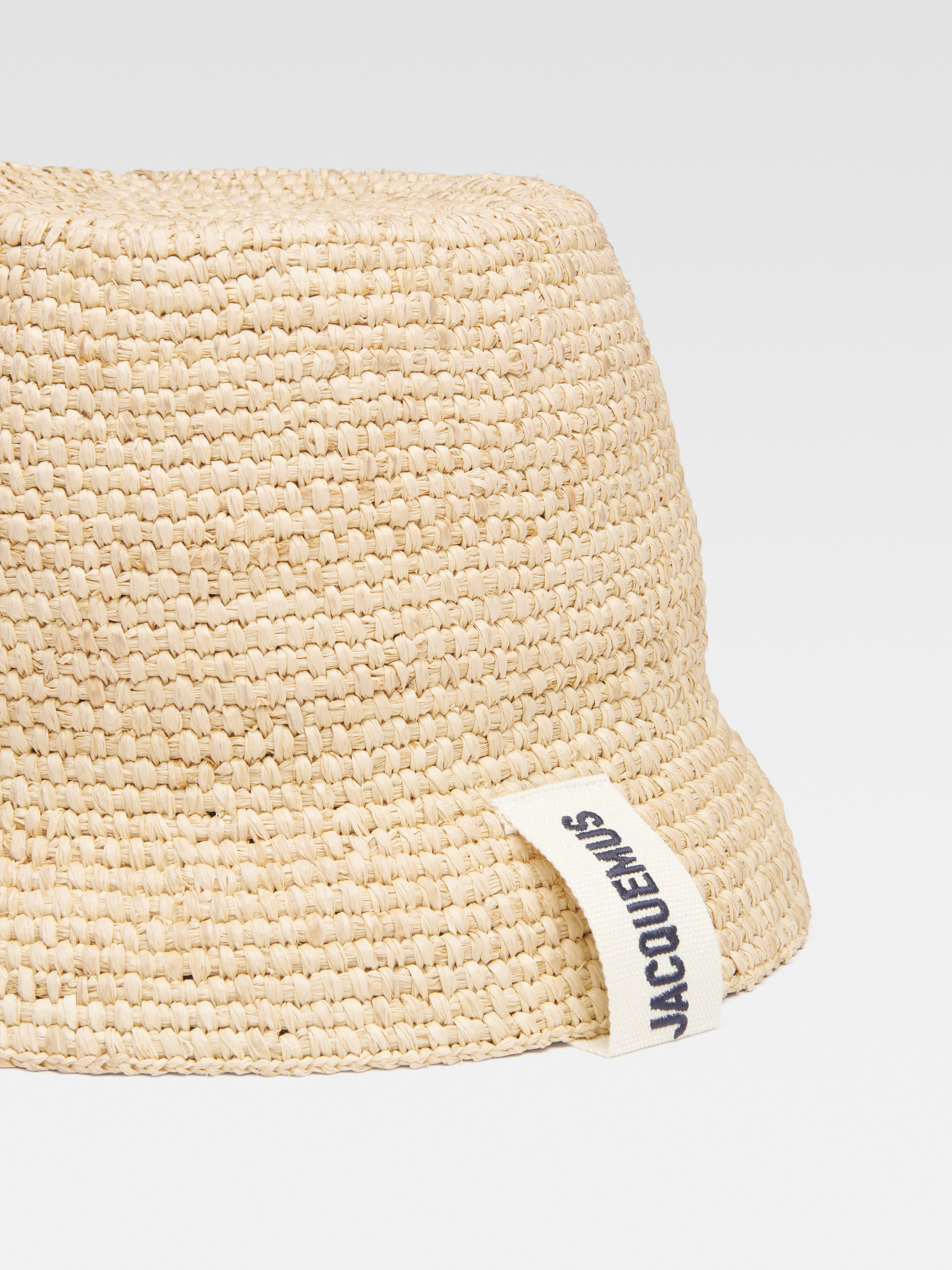 Jacquemus Le Bob Raphia Bucket Hat In Nude
