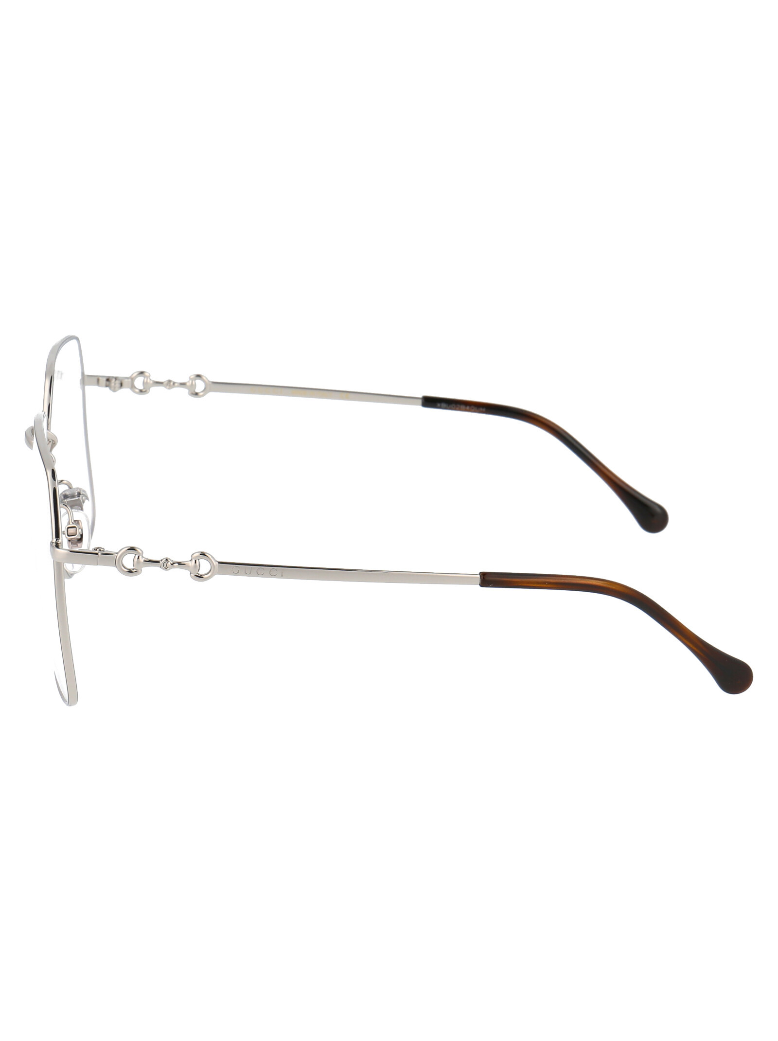 Gucci Gg095 Horsebit Detail Glasses In Gray