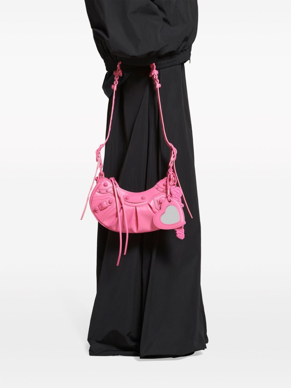 Balenciaga Women Le Cagole Xs Leather Shoulder Bag In Pink