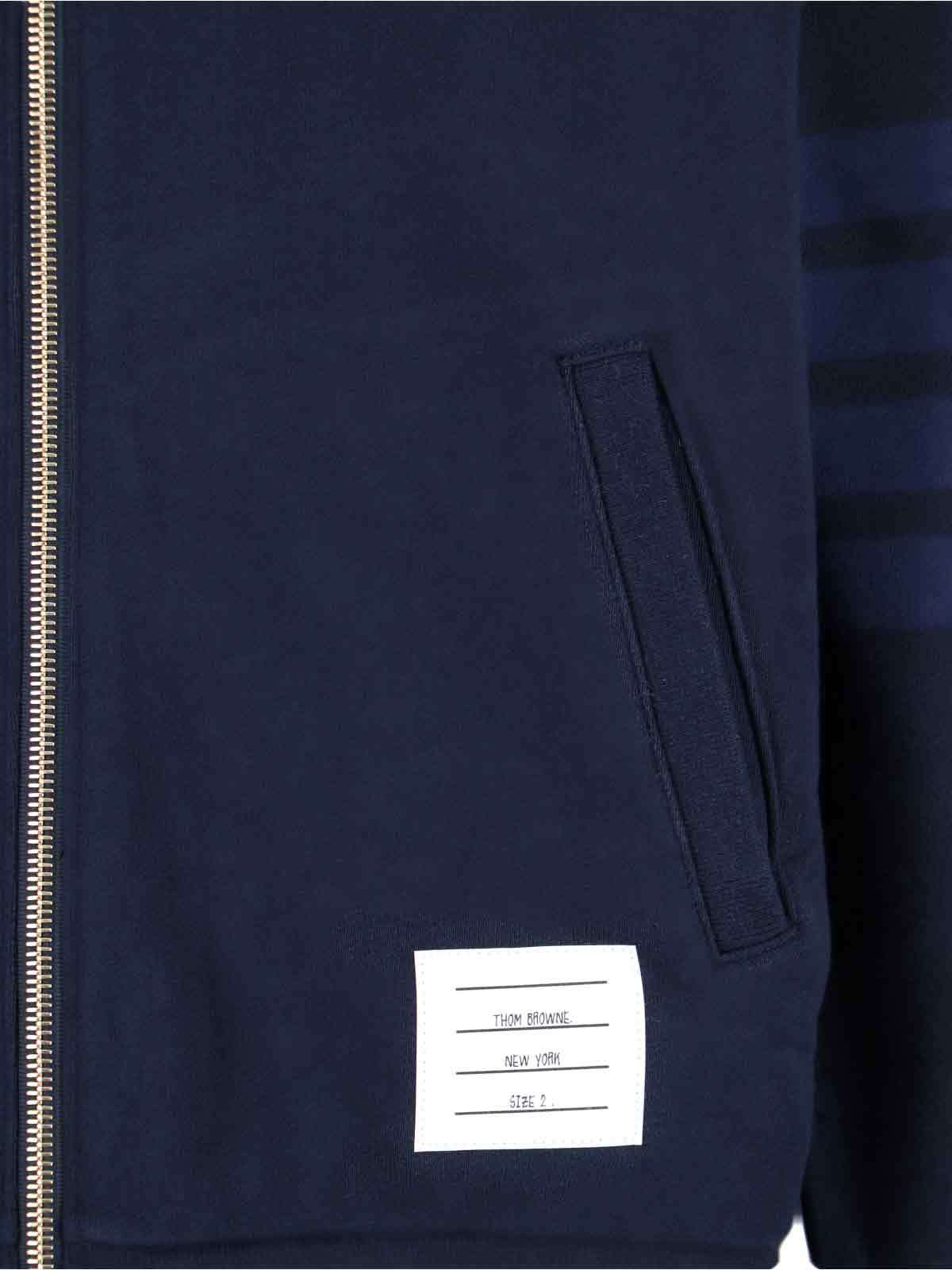 Thom Browne Four-stripe Bomber Jacket In Blue