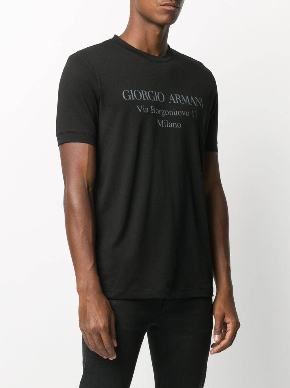 Giorgio Armani Borgonuovo 11 Cotton Jersey T-shirt In Black