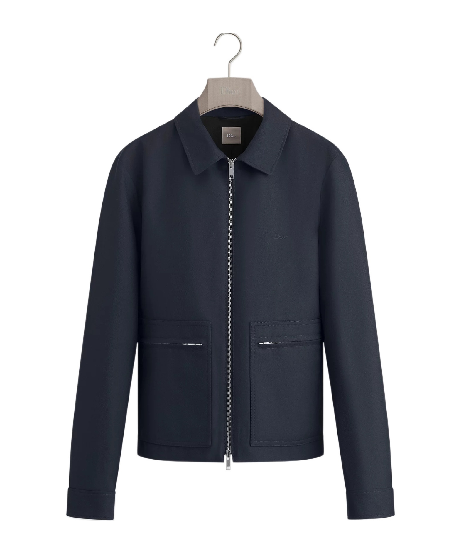 Dior Zipped Jacket With Embroidery In Blue