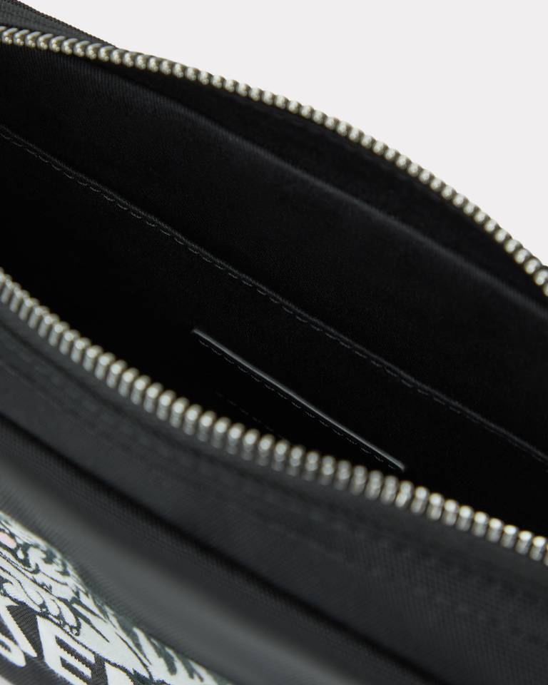 Kenzo Stylish Messenger Bag Embroidered Design In Black