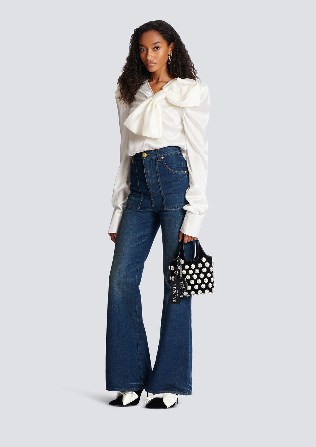 BALMAIN TOP WITH A LARGE BOW