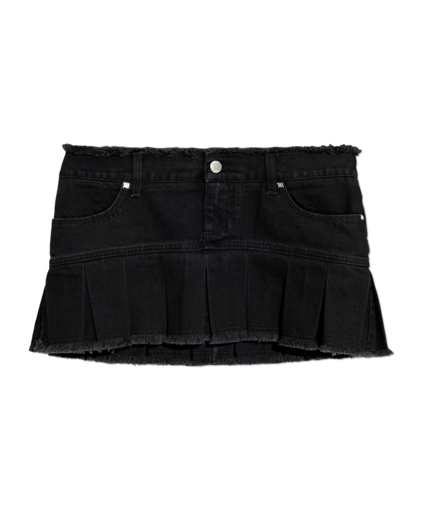 Misbhv Black Monogram Denim Mini Skirt