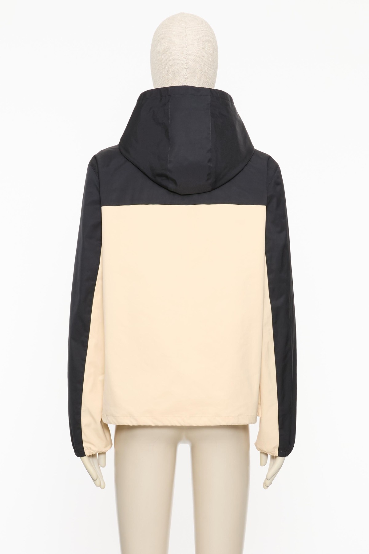 Valentino Logo Windbreaker With Hood And Pockets In Nude