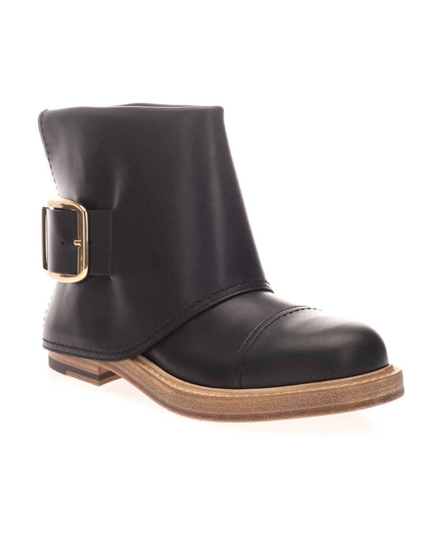 Alexander Mcqueen Buckle-detail Ankle Boots In Black