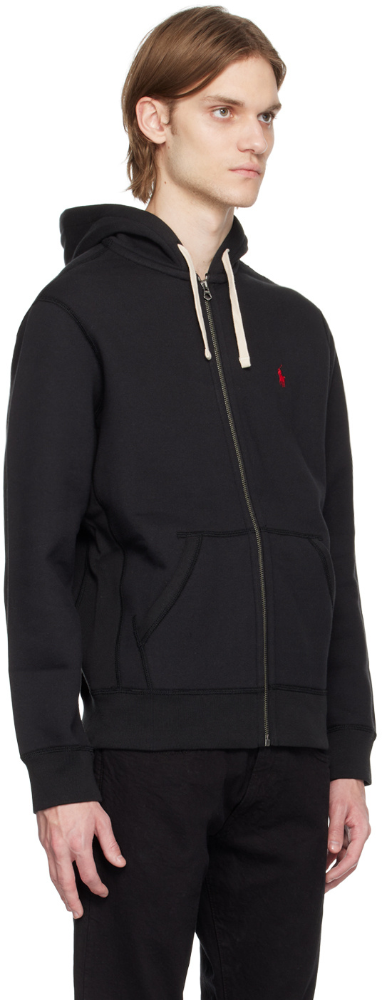 Polo Ralph Lauren Cotton-blend Zip Hoodie In Black
