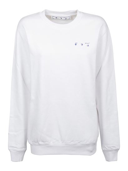 Off-white Floral Arrow Logo Sweatshirt In White