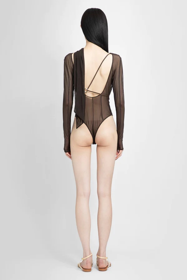 Jacquemus Le Abanaba Semi-sheer Bodysuit In Multicolor