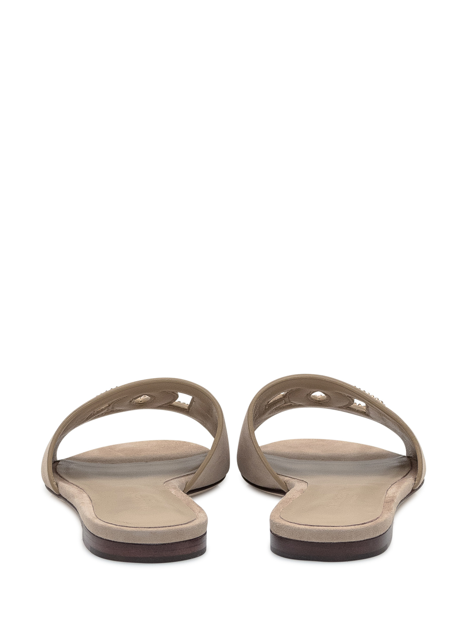 Dolce & Gabbana Slippers Suede Strap Embellished In Brown