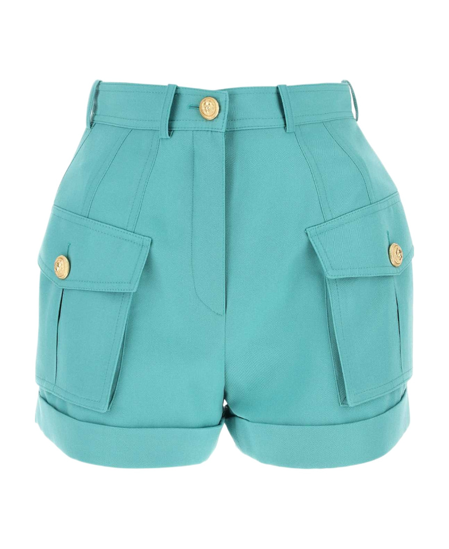 BALMAIN HIGH-WAISTED FLAP-POCKET SHORTS