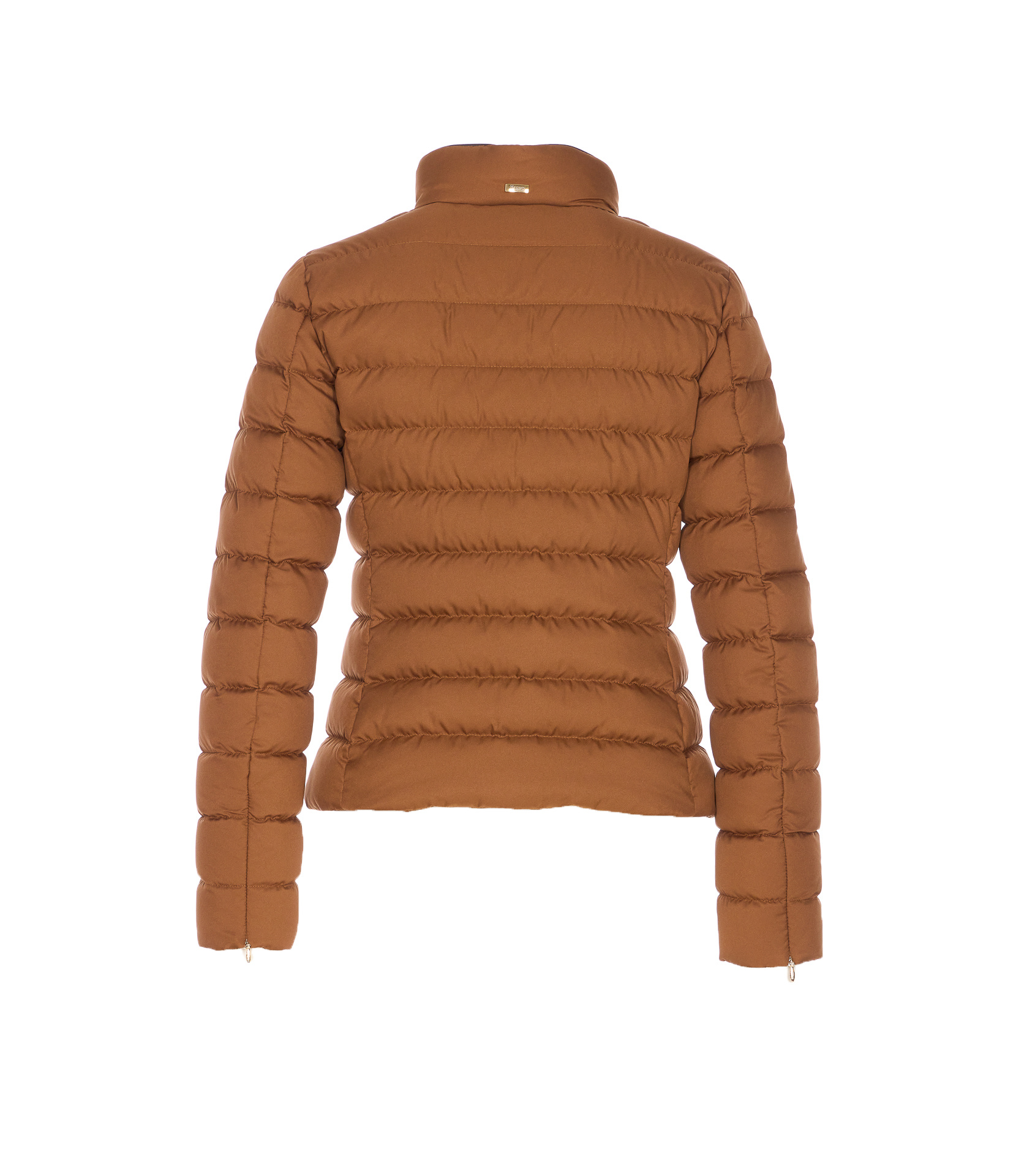 Herno High Neck Long Sleeve Padded Jacket In Brown