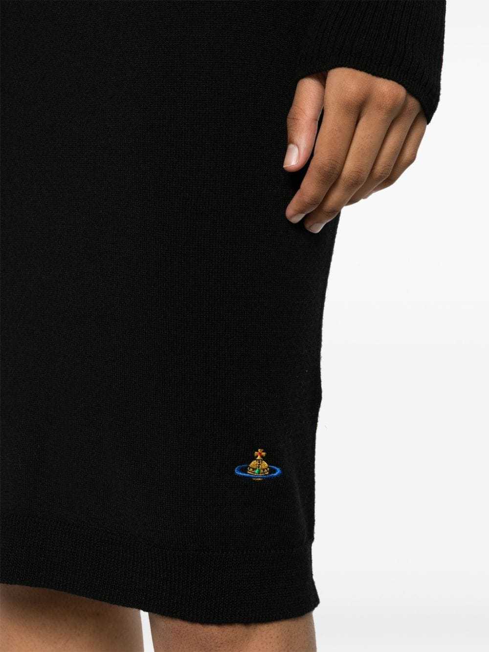 Vivienne Westwood Bea Orb-embroidered Knitted Skirt In Black