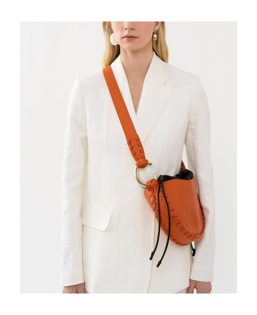 Chloé Chloe Dark Orange Leather Small Mate Crossbody Bag In Brown