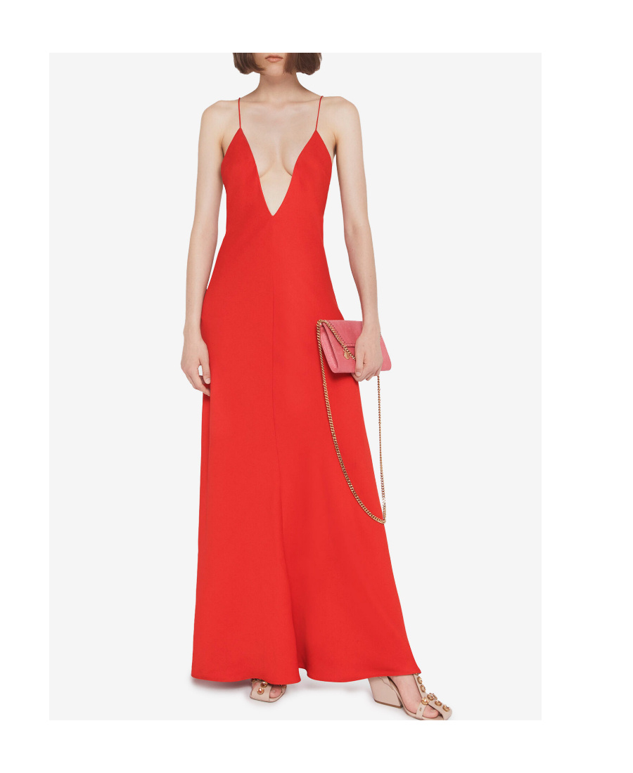 Stella Mccartney Stella Mc Cartney Maxi V Neck Dress In Red