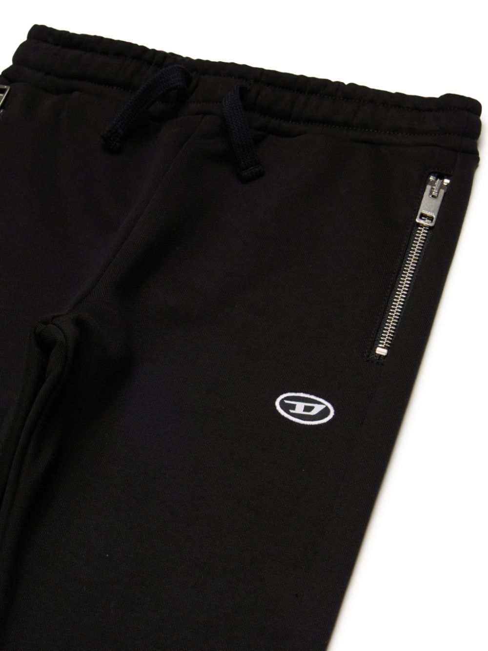 Diesel Logo Embroidered Drawstring Trousers In Black