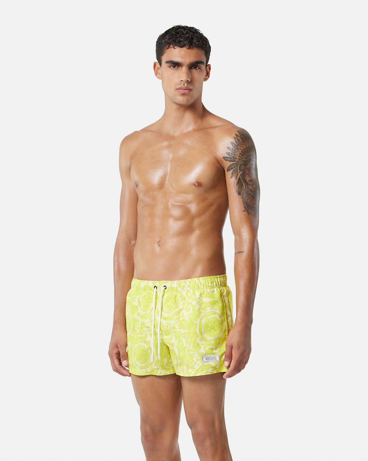 Versace Yellow Barocco Bath Towel In Yellow