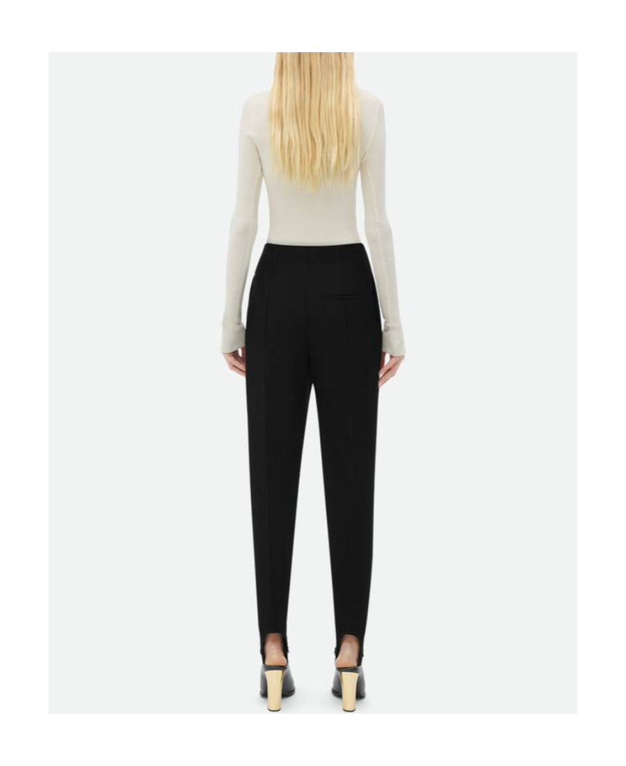 Bottega Veneta Stirrup-cuffs Slim-cut Trousers In Black