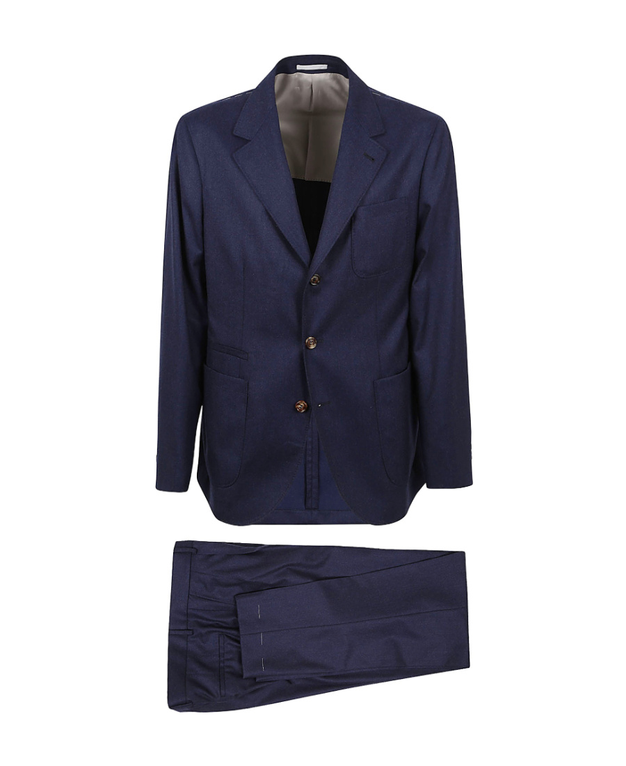 Brunello Cucinelli Single-breasted Wool Suit In Black