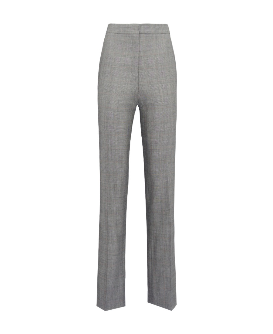 Alexander Mcqueen Karierte Hose Mit Hohem Bund In Gray