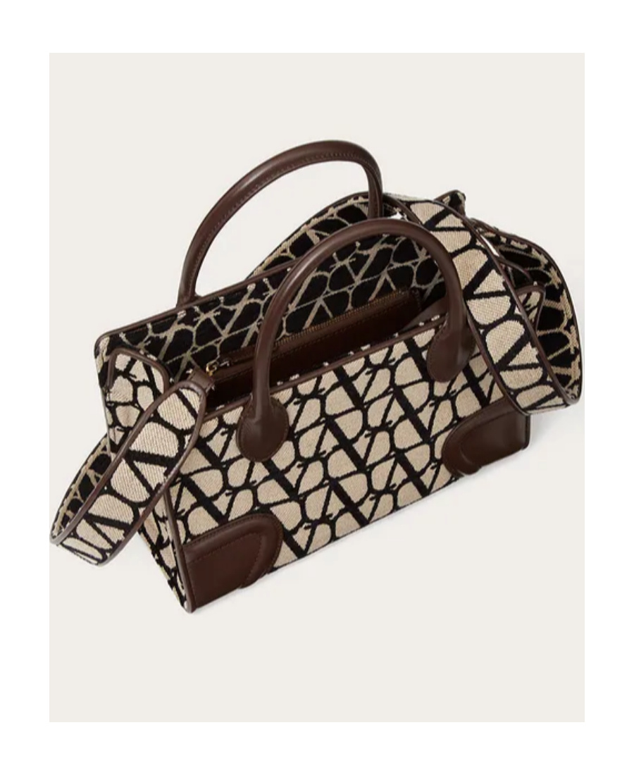 Valentino Le Quatrieme Toile Iconographe Small Shopping Bag In Black