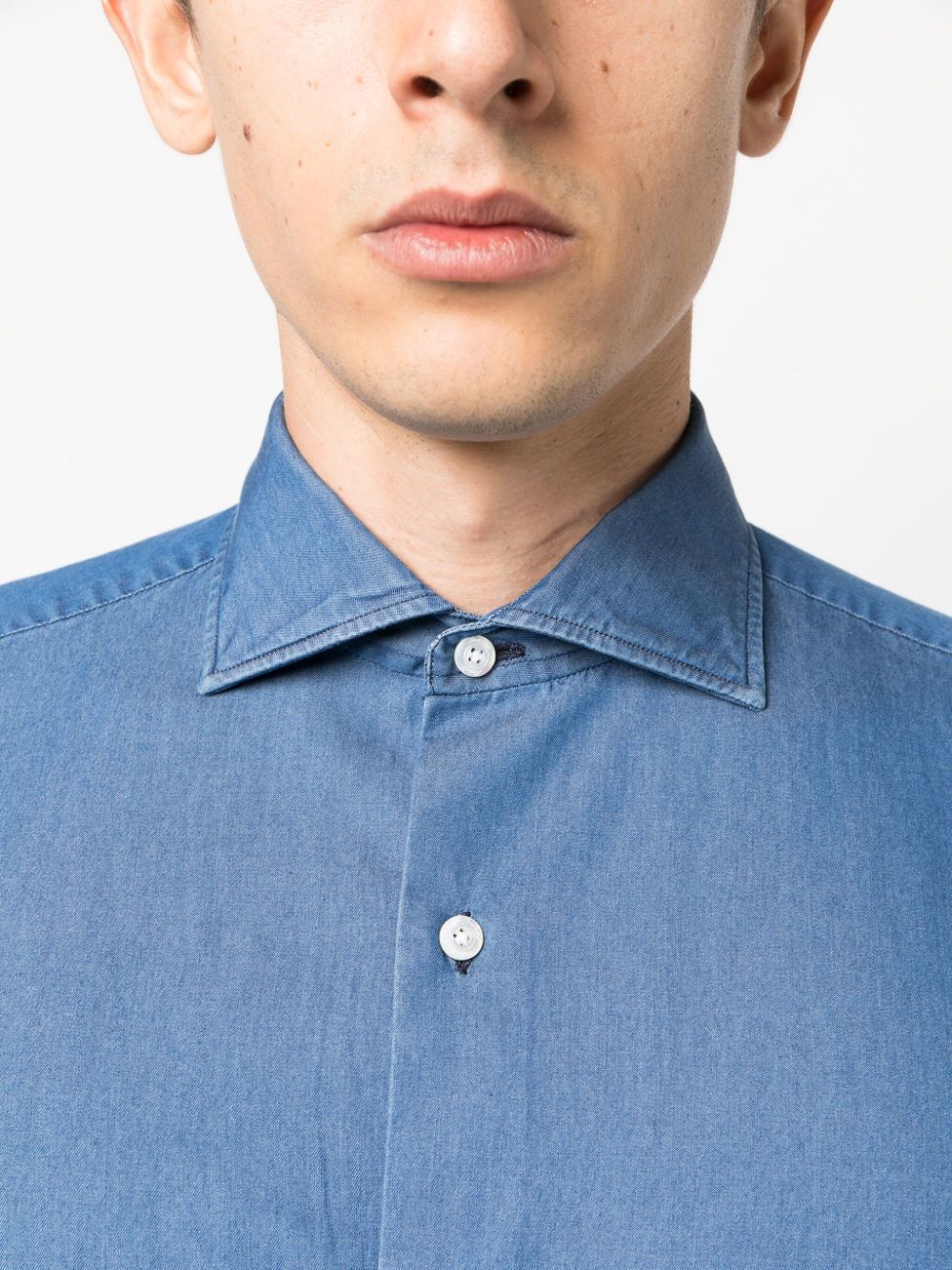 Shop Finamore 1925 Napoli Shirts Light Blue