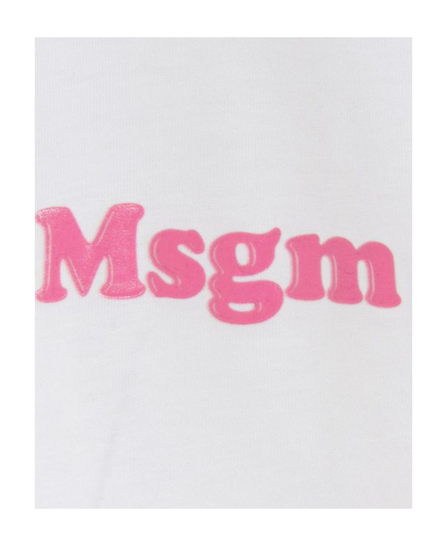 Msgm Logo Short-sleeved T-shirt In White