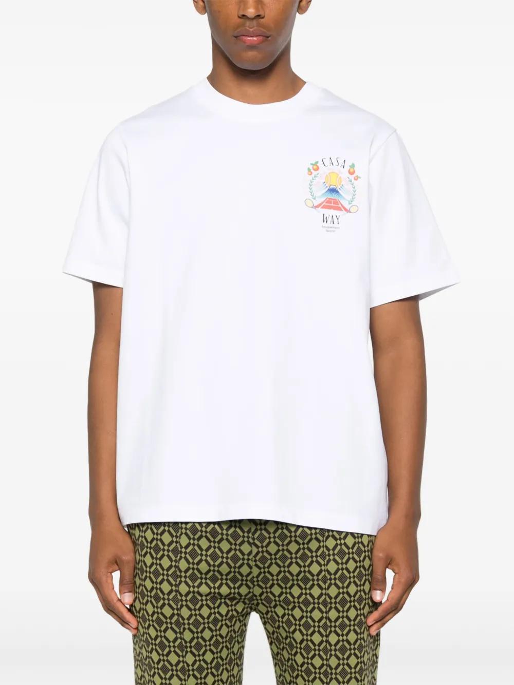 Casablanca Casa Way Mountain Printed T-shirt In Gray