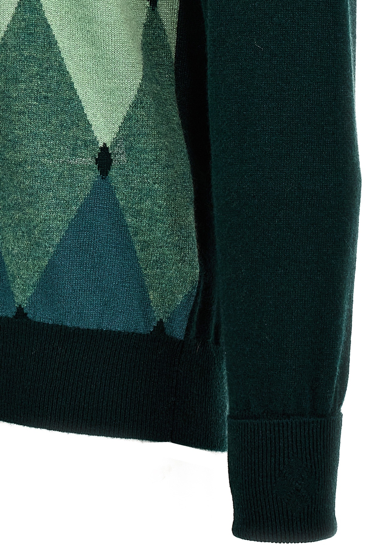 Ballantyne Argyle-intarsia Cashmere Jumper In Black