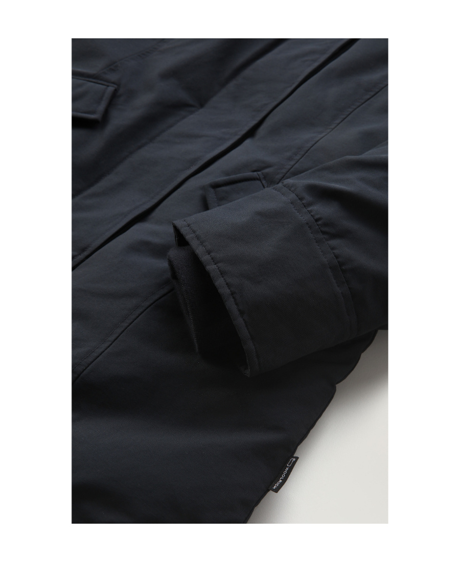 Woolrich Artic Parka Jacket Woman Puffer Midnight Blue Size L Cotton In Black