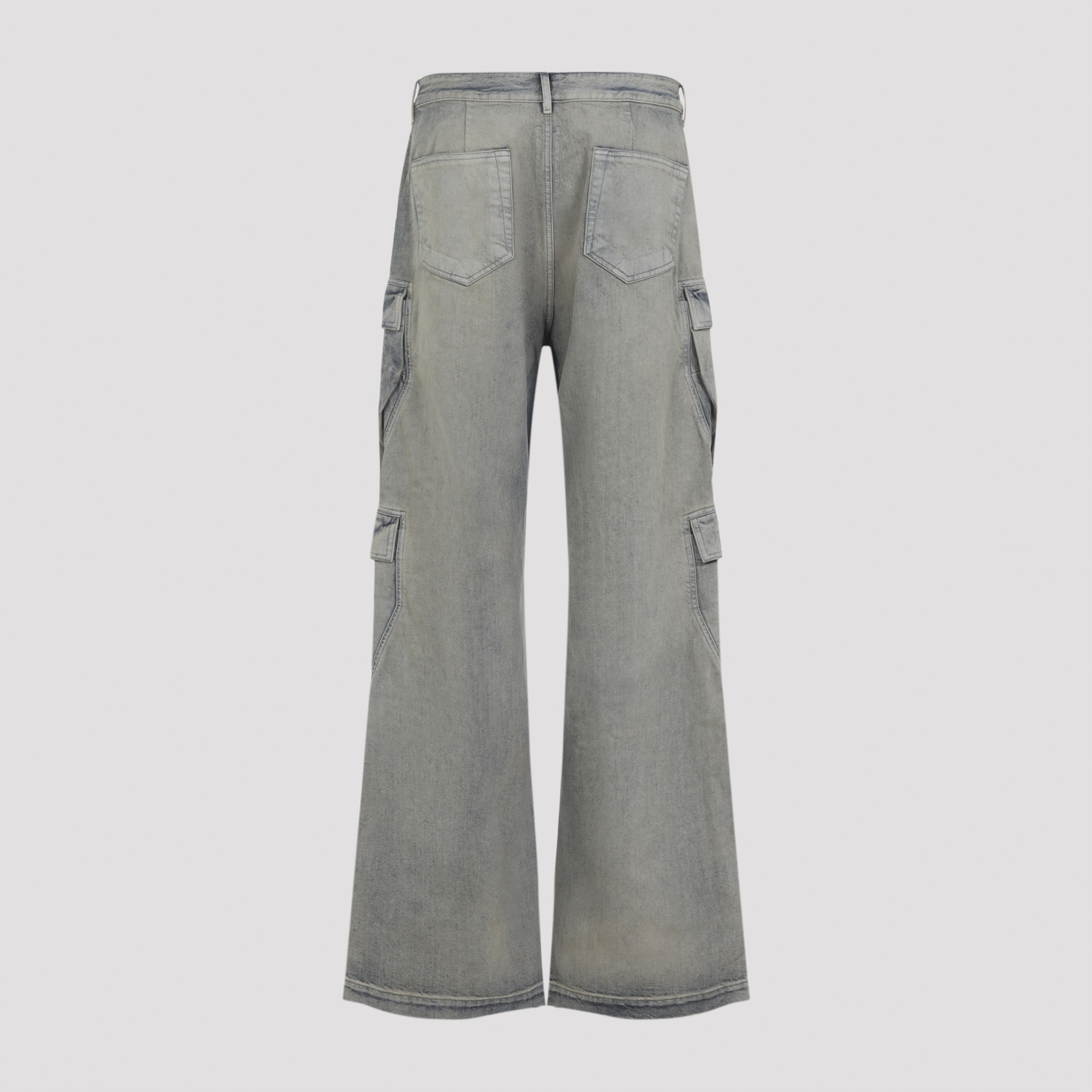 Rick Owens Drkshdw Wide Leg Cargo Style Denim Trousers In Animal Print