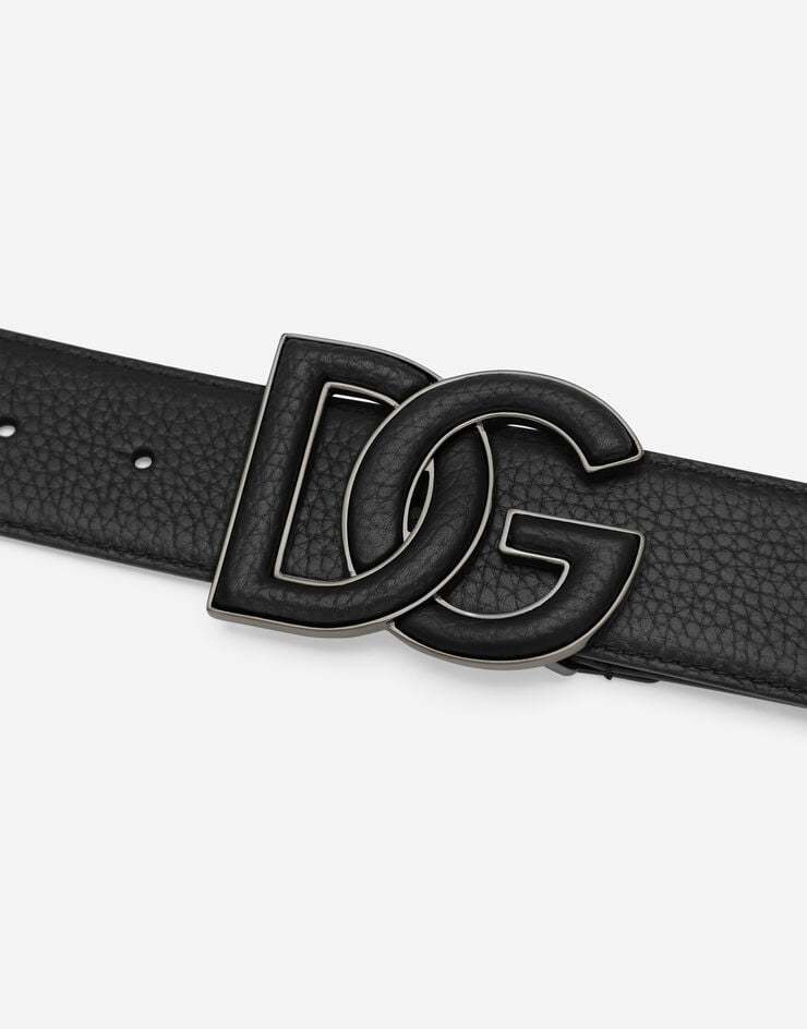 Dolce & Gabbana Black Logo Leather Belt In Black