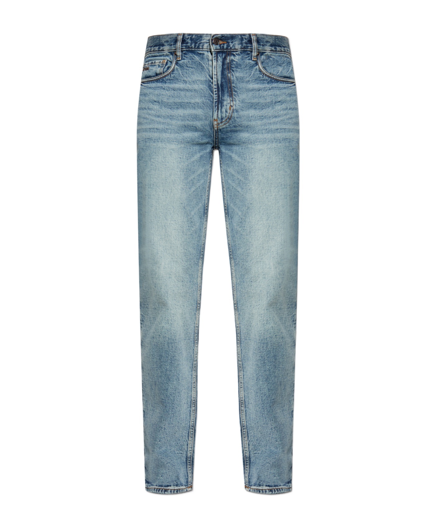 Emporio Armani Logo-plaque Jeans In Blue