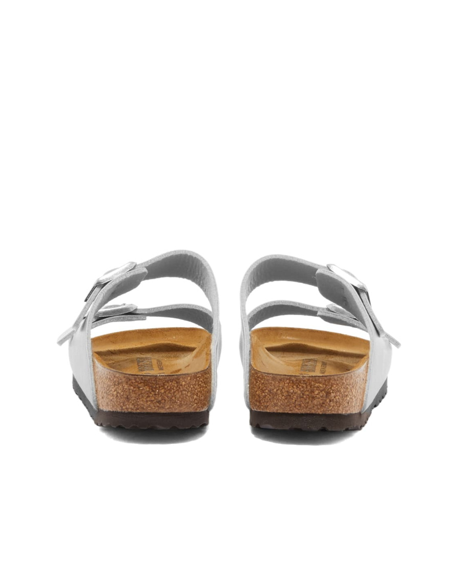 Birkenstock Glitter Double-buckle Flat Sandals In Silver