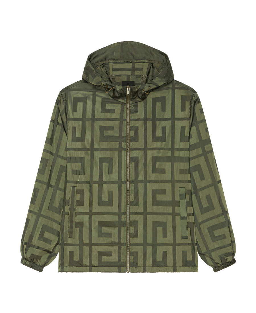 Givenchy 4g-motif Taffeta Jacket In Green