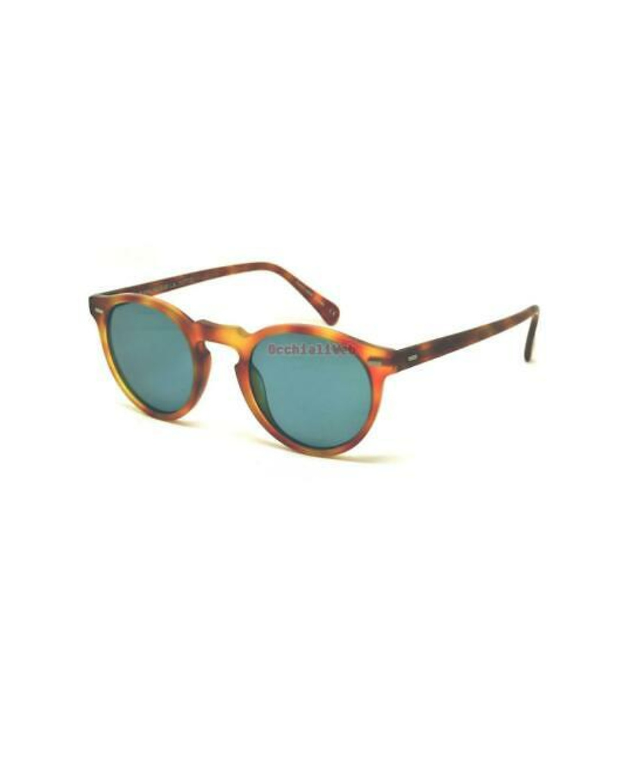 Oliver Peoples Mens Brown Gregory Peck Tortoiseshell Round-frame Sunglasses In Green