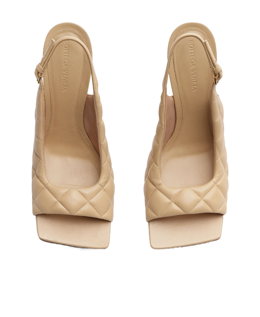 Bottega Veneta Padded Leather Slingback Sandals In Nude
