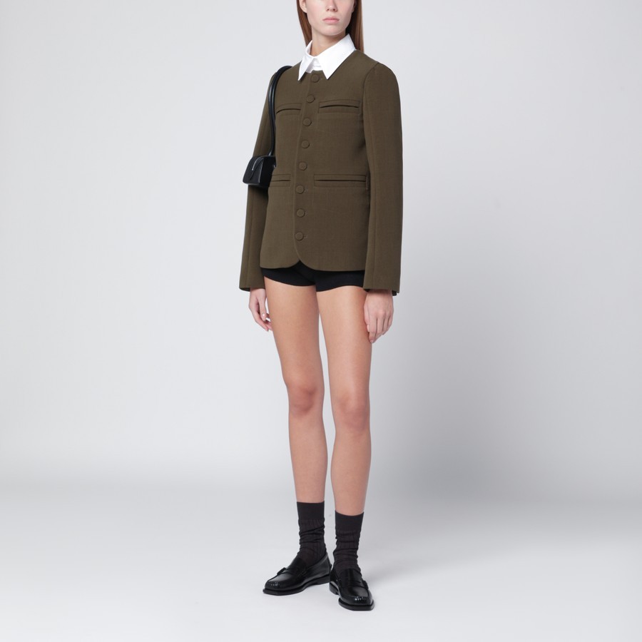 Namacheko Moss Green Wool-blend Jacket In Brown