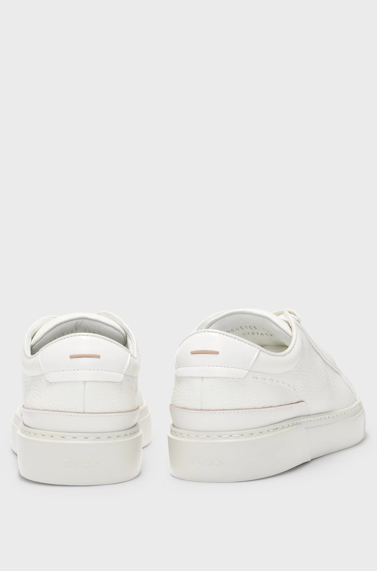 Hugo Boss Gary Grained-leather Trainers With Logo Lace Loop