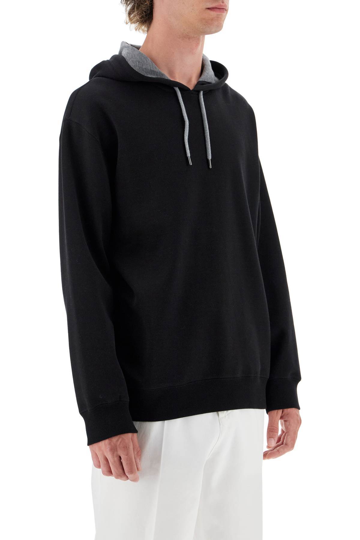 Brunello Cucinelli Long Sleeved Drawstring Hoodie In Black