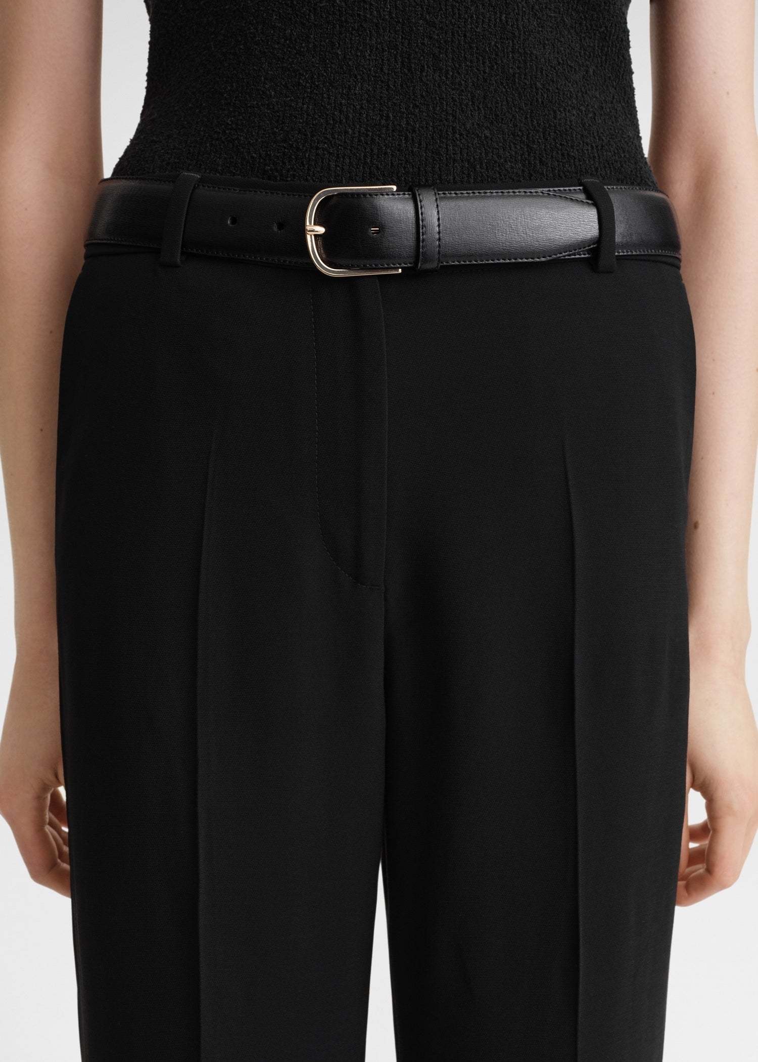 Totême Pressed-crease Straight Trousers In Black