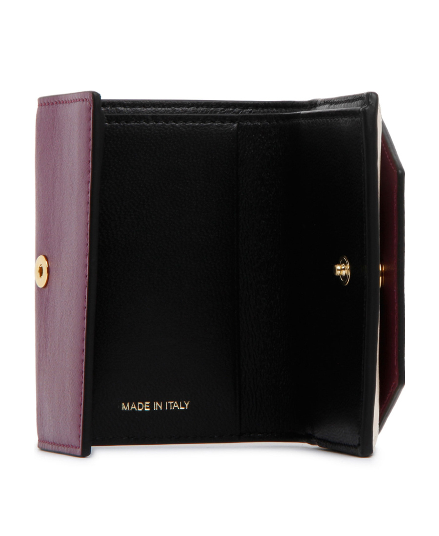 MARNI PURPLE AND WHITE LEATHER TRI-FOLD WALLET