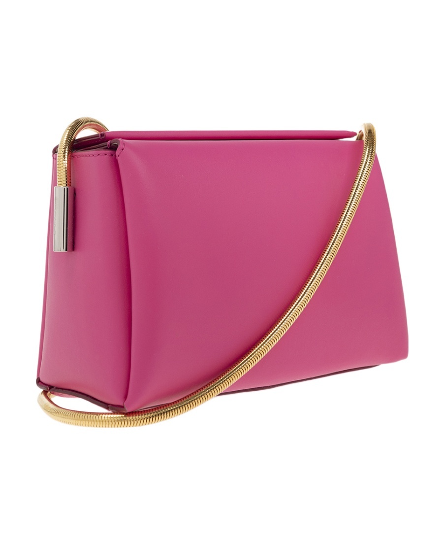 Marni Round Snake Chain Leather Shoulder Bag In Pink
