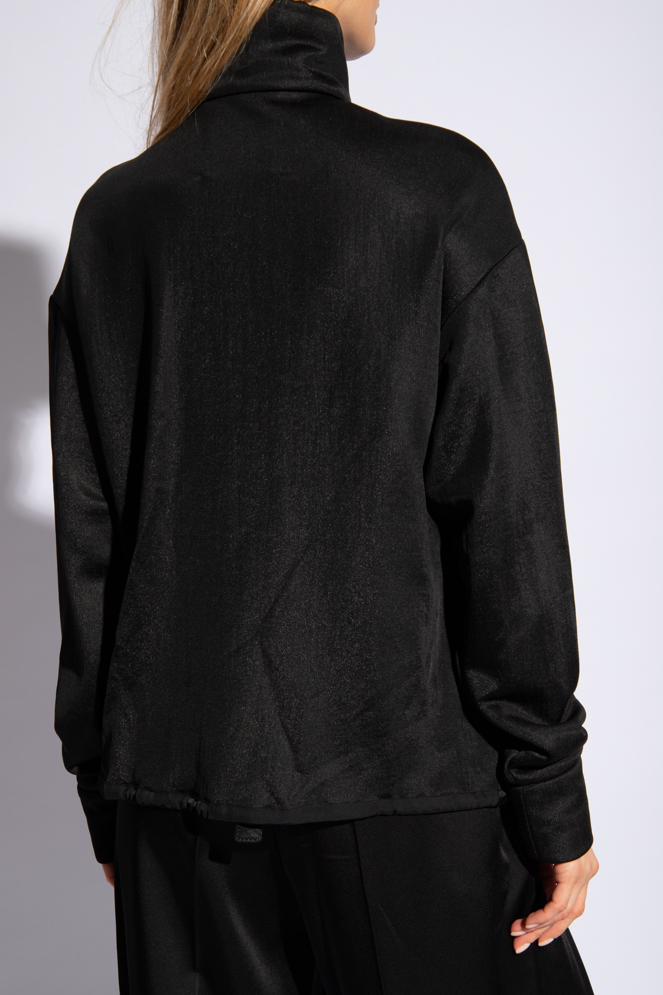 Jil Sander Half-zipped Sweatshirt In Black