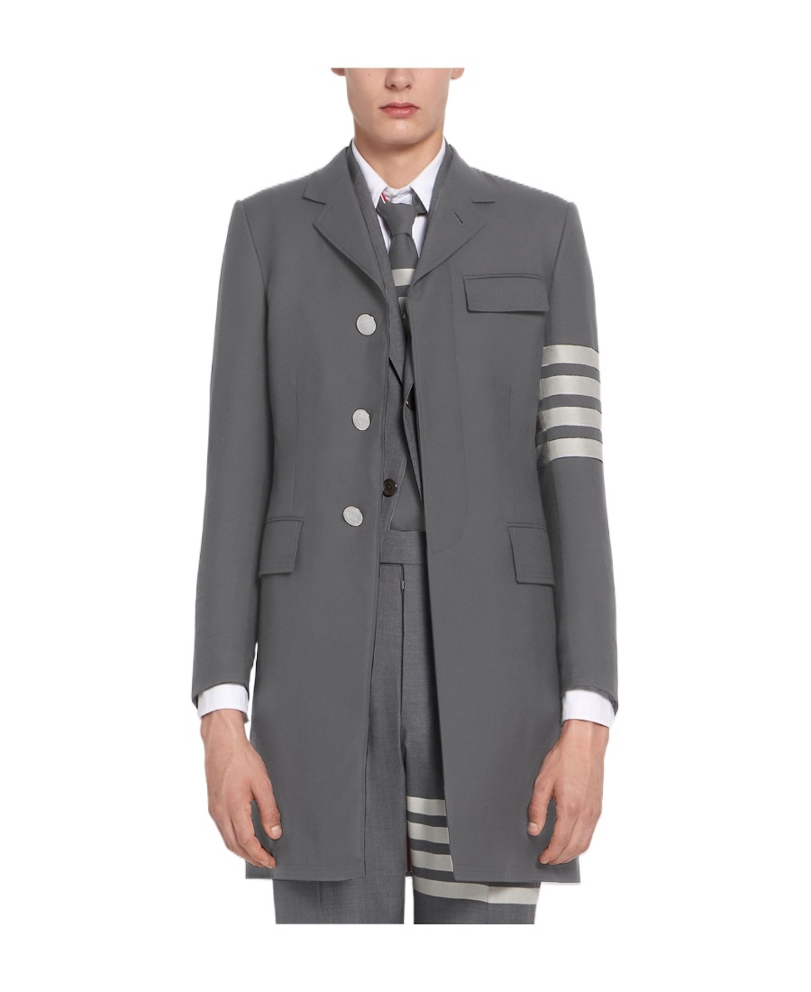 Shop Thom Browne Chesterfield Coat In Black