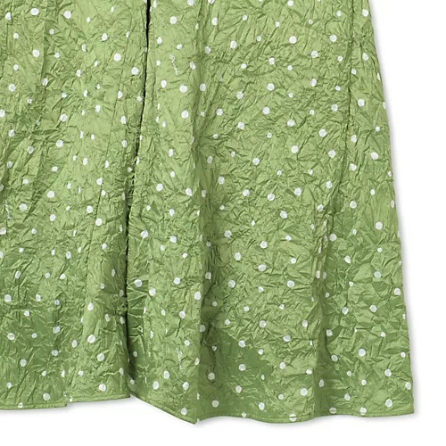 Ganni Green Polka Dot Midi Skirt In Green