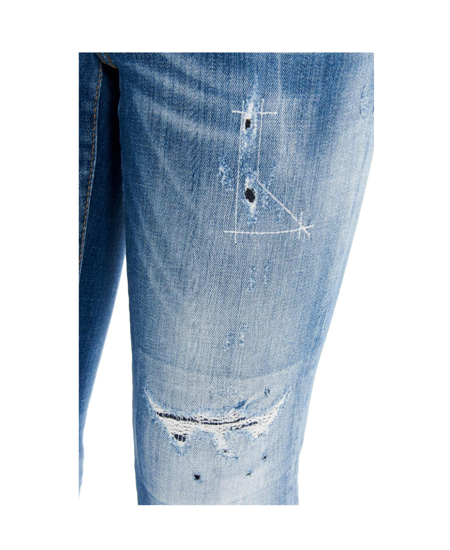 Dsquared2 Distressed Skinny Jeans In Blue